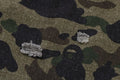 A BATHING APE 1ST CAMO BLOCKING DESTORYED HEAVY WASH LOGO L/S SHIRT