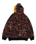 A BATHING APE BAPE x 88RISING GLOW IN THE DARK CAMO SHARK FULL ZIP HOODIE