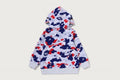 A BATHING APE BAPE KIDS STA STRIKE CAMO SHARK ZIP HOODIE
