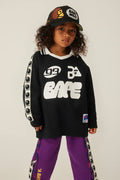 A BATHING APE BAPE KIDS BAPE TAPE RELAXED FIT CREWNECK SWEATSHIR