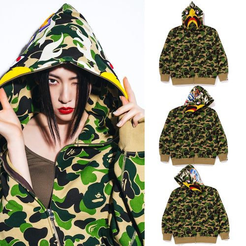 A BATHING APE BAPE x READYMADE ABC CAMO EAGLE RELAXED FIT FULL ZIP HOODIE