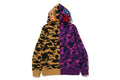 A BATHING APE SPLIT CAMO SHARK FULL ZIP HOODIE