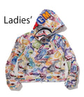 A BATHING APE Ladies' ART CAMO SHARK FULL ZIP HOODIE JACKET