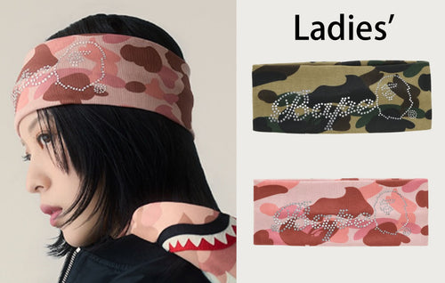 A BATHING APE Ladies' 1ST CAMO CRYSTAL STONE HEAD BAND