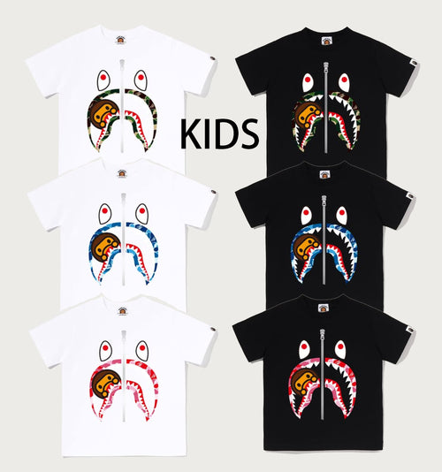A BATHING APE BAPE KIDS ABC CAMO MILO SHARK TEE