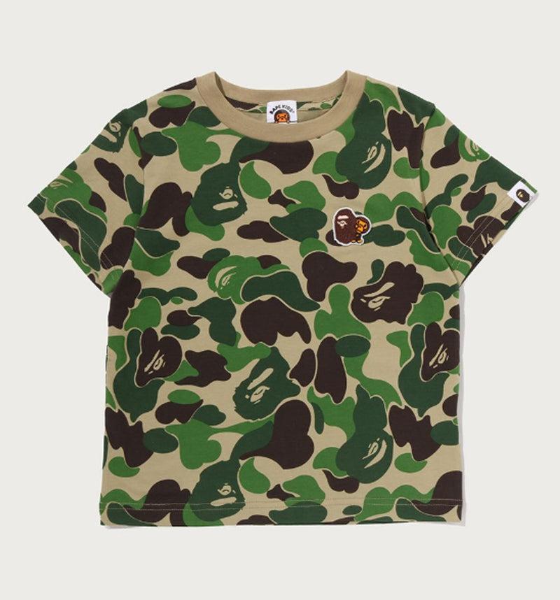 A BATHING APE BAPE KIDS ABC CAMO APE & MILO ONE POINT TEE