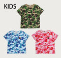 A BATHING APE BAPE KIDS ABC CAMO APE & MILO ONE POINT TEE