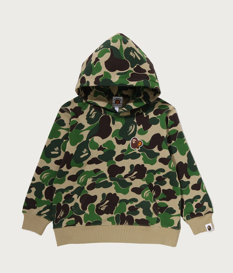 A BATHING APE BAPE KIDS ABC CAMO APE & MILO ONE POINT PULLOVER HOODIE