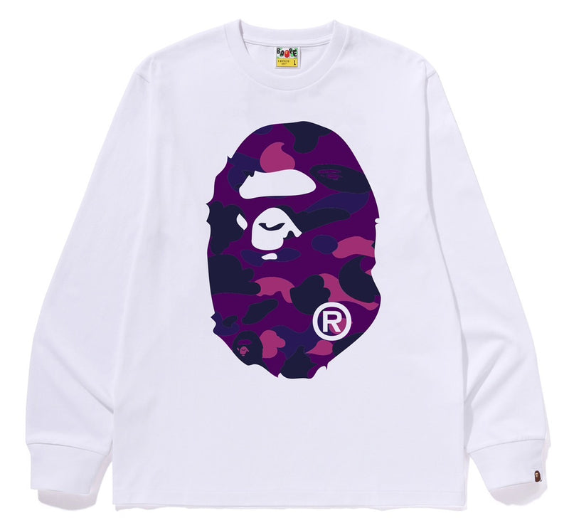 A BATHING APE COLOR CAMO BIG APE HEAD L/S TEE