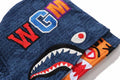 A BATHING APE JAPANESE INDIGO ART CAMO DOUBLE TIGER SHARK FULL ZIP HOODIE