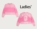 A BATHING APE Ladies' COLLEGE BOXY CROPPED LS TEE