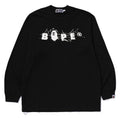 A BATHING APE WRINKLE BAPE LOGO RELAXED FIT L/S TEE