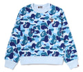 A BATHING APE Ladies' ABC CAMO COLLEGE CREWNECK SWEAT SHIRT