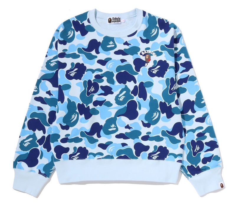 A BATHING APE Ladies' ABC CAMO COLLEGE CREWNECK SWEAT SHIRT
