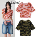 A BATHING APE Ladies' 1ST CAMO CUT OUT TEE