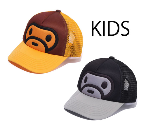 A BATHING APE BAPE KIDS MILO FACE MESH CAP