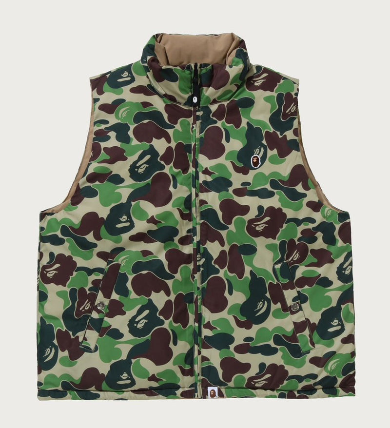 A BATHING APE ABC CAMO REVERSIBLE DOWN VEST