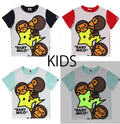 A BATHING APE BAPE KIDS BABY MILO STA GLOW IN THE DARK PANEL PRINT TEE