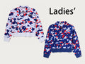 A BATHING APE Ladies' STA STRIKE CAMO POLO CROPPED CREWNECK SWEAT SHIRT