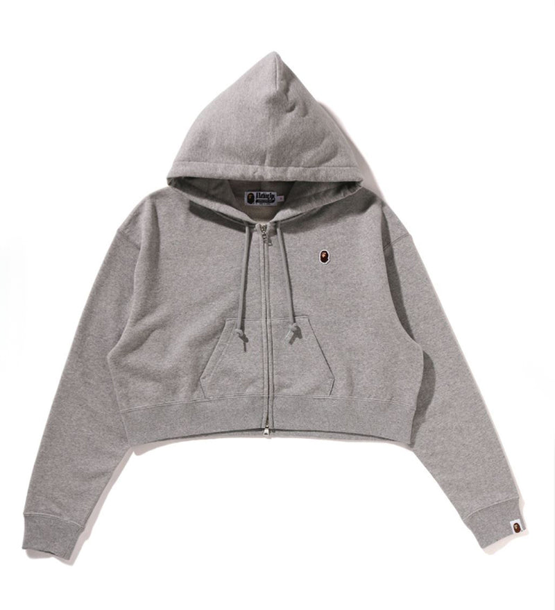 A BATHING APE Ladies' APE HEAD ONE POINT CROPPED ZIP HOODIE