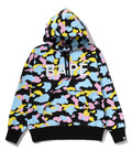 A BATHING APE Ladies' NEW MULTI CAMO LOGO OVERSIZED PULLOVER HOODIE