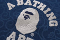 A BATHING APE INDIGO DYED CLOUD CAMO COLLEGE RELAXED FIT TEE