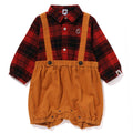 A BATHNIG APE BAPE KIDS APE HEAD SUSPENDERS PANTS LAYERED ROMPERS