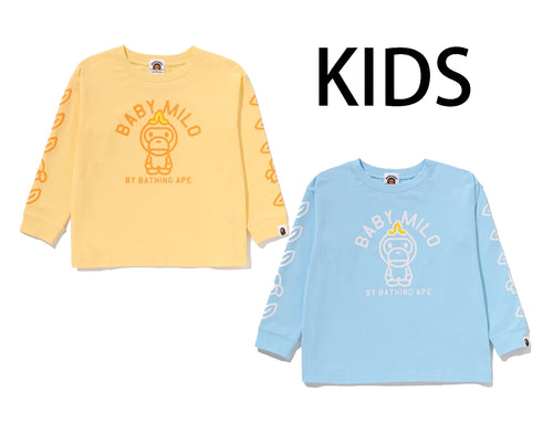 A BATHING APE BAPE KIDS BABY MILO BANANA RELAXED FIT L/S TEE
