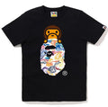 A BATHING APE Ladies' ART CAMO MILO ON APE HEAD TEE