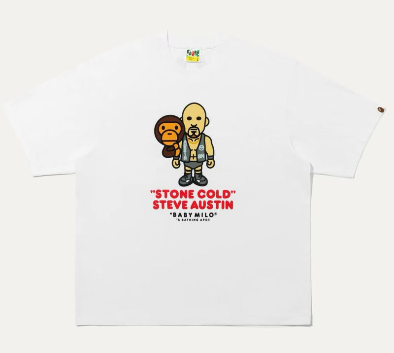 A BATHING APE WWE x BAPE x TOPPS BABY MILO RELAXED FIT TEE ( STEVE AUSTIN )
