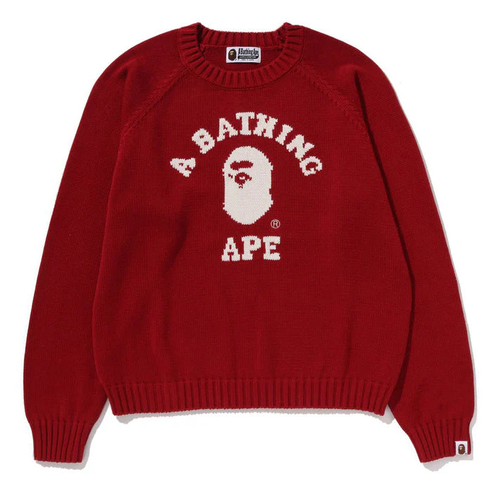 A BATHING APE Ladies' COLLEGE KNIT SWEATER