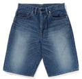 A BATHING APE NYC LOGO DENIM SHORTS