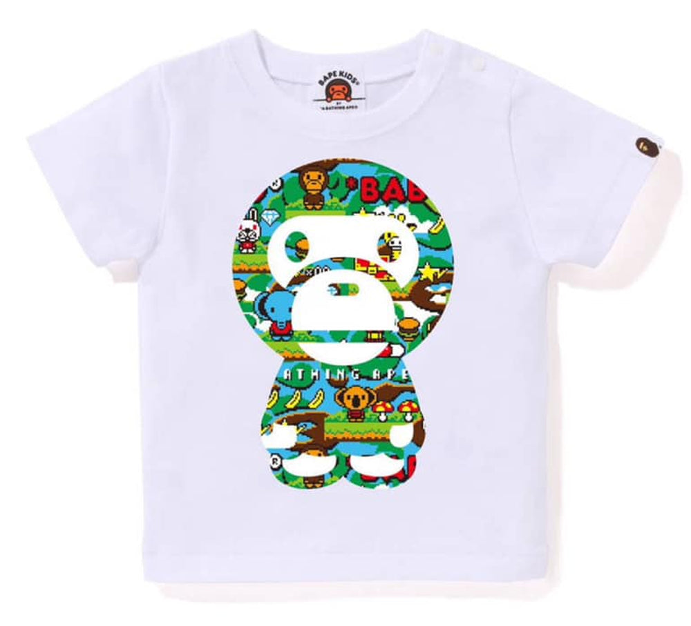 A BATHING APE BAPE KIDS BABY MILO GAME BIG BABY MILO TEE