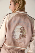 A BATHING APE Ladies' MULTI LOGO CROPPED SOUVENIR JACKET