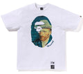 A BATHING APE BAPE x VAN GOGH MUSEUM APE HEAD CANVAS ART TEE
