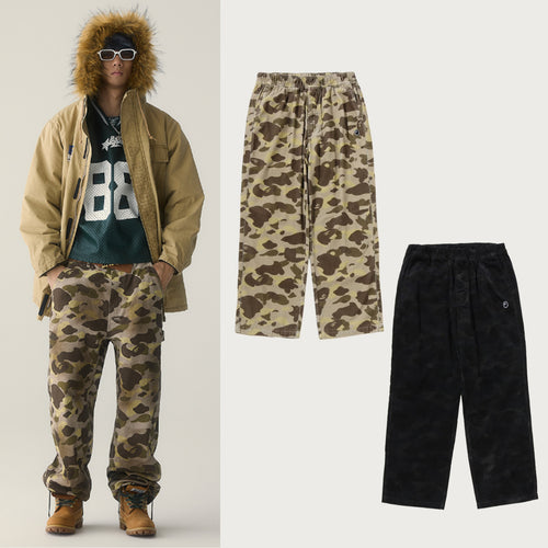 A BATHING APE COLOR CAMO ONE POINT CORDUROY RELAXED FIT PANTS