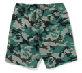 A BATHING APE WOODLAND CAMO BEACH SHORTS