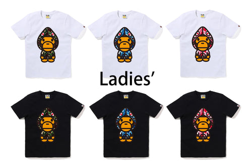 A BATHING APE Ladies' ABC CAMO SHARK HOODIE MILO TEE