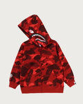 A BATHING APE BAPE KIDS COLOR CAMO MILO SHARK ZIP HOODIE