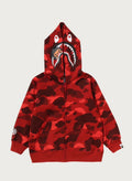 A BATHING APE BAPE KIDS COLOR CAMO MILO SHARK ZIP HOODIE