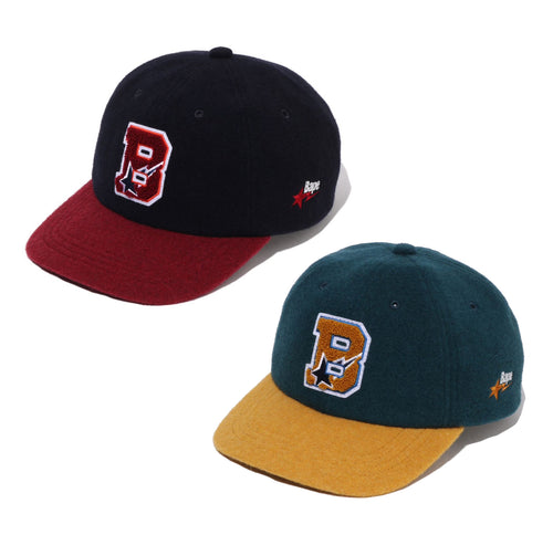 A BATHING APE VARSITY LOGO WOOL CAP