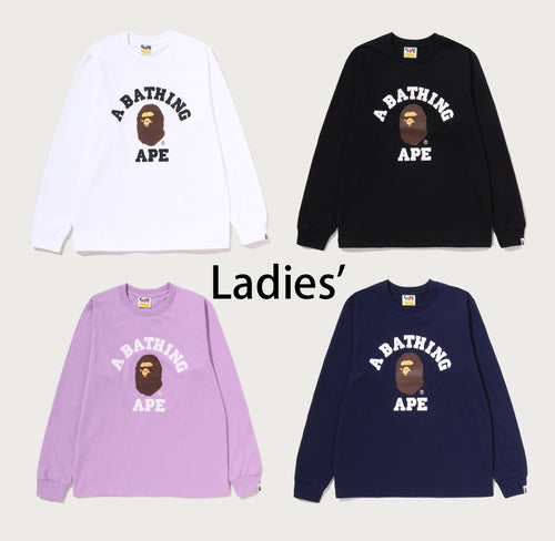 A BATHING APE Ladies' COLLEGE L/S TEE