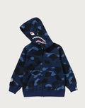 A BATHING APE BAPE KIDS COLOR CAMO MILO SHARK ZIP HOODIE