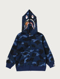 A BATHING APE BAPE KIDS COLOR CAMO MILO SHARK ZIP HOODIE