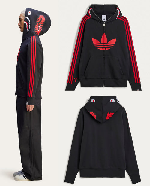 A BATHING APE BAPE x ADIDAS SHARK FULL ZIP HOODIE