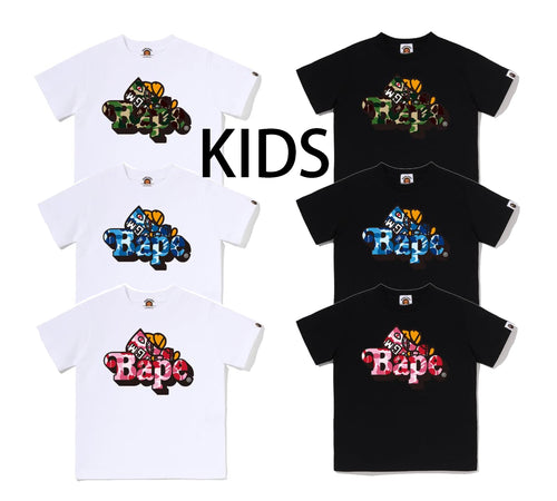 A BATHING APE BAPE KIDS ABC CAMO SHARK MILO ON BAPE TEE