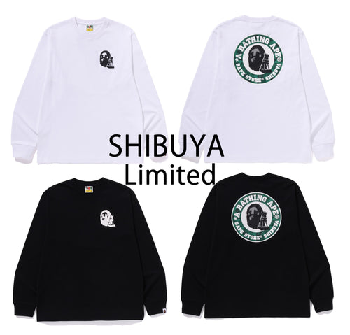 A BATHING APE BAPE STORE SHIBUYA L/S TEE SHIBUYA LIMITED