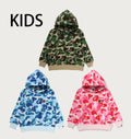 A BATHING APE BAPE KIDS ABC CAMO APE & MILO ONE POINT PULLOVER HOODIE
