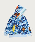 A BATHING APE BAPE KIDS ABC CAMO TROMPE L'OEIL ZIP HOODIE