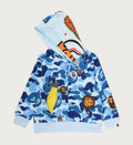 A BATHING APE BAPE KIDS ABC CAMO TROMPE L'OEIL ZIP HOODIE